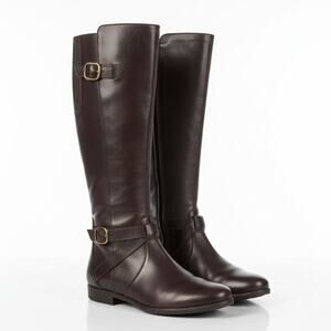 Ugg Beryl Tall Riding Boots Women's Size 8  Brown Leather Side Zip Equestrian